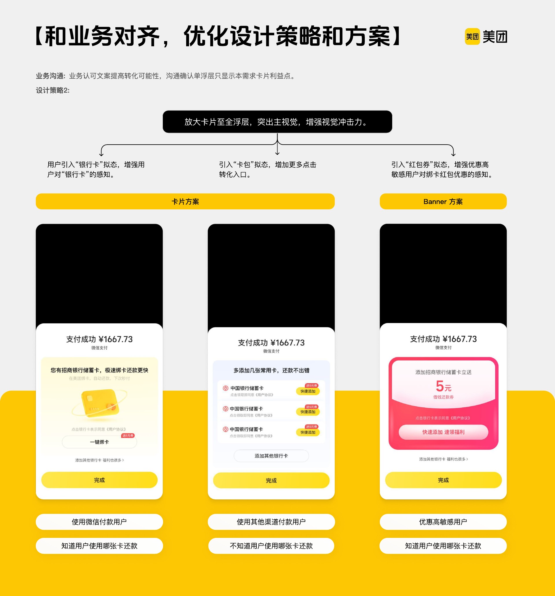 郦星羽作品集第 56 页，美团金融 - 支付后绑卡推荐